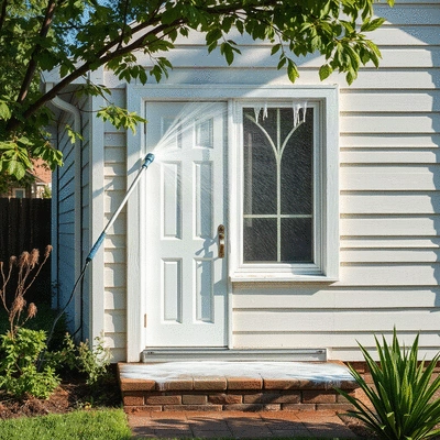 House washing using soft wash method