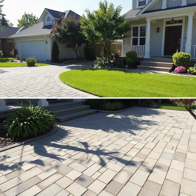 Cleaned and restored paver surfaces
