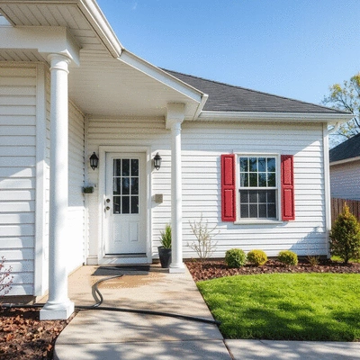 Clean home exterior after pressure washing